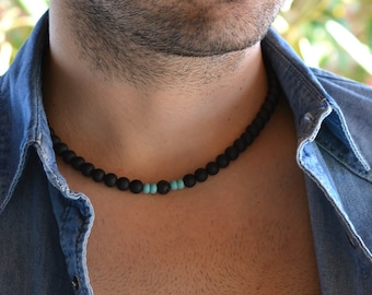 Men Surfer Necklace Leather Choker Necklace Mens Beach Necklace Men/'s Leather Necklace Shell Jewelry Leather Long Necklace