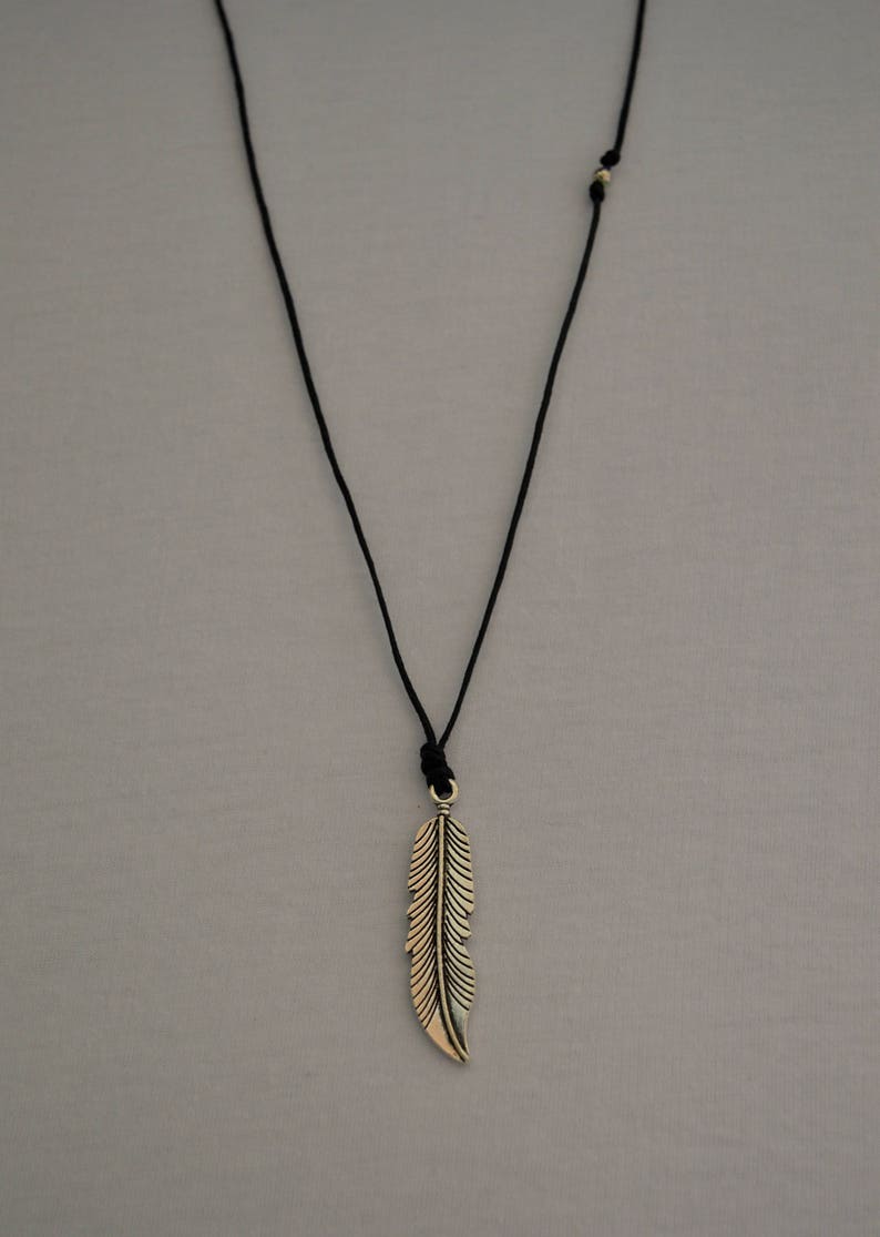 Feather necklace men necklace for men minimal necklace | Etsy