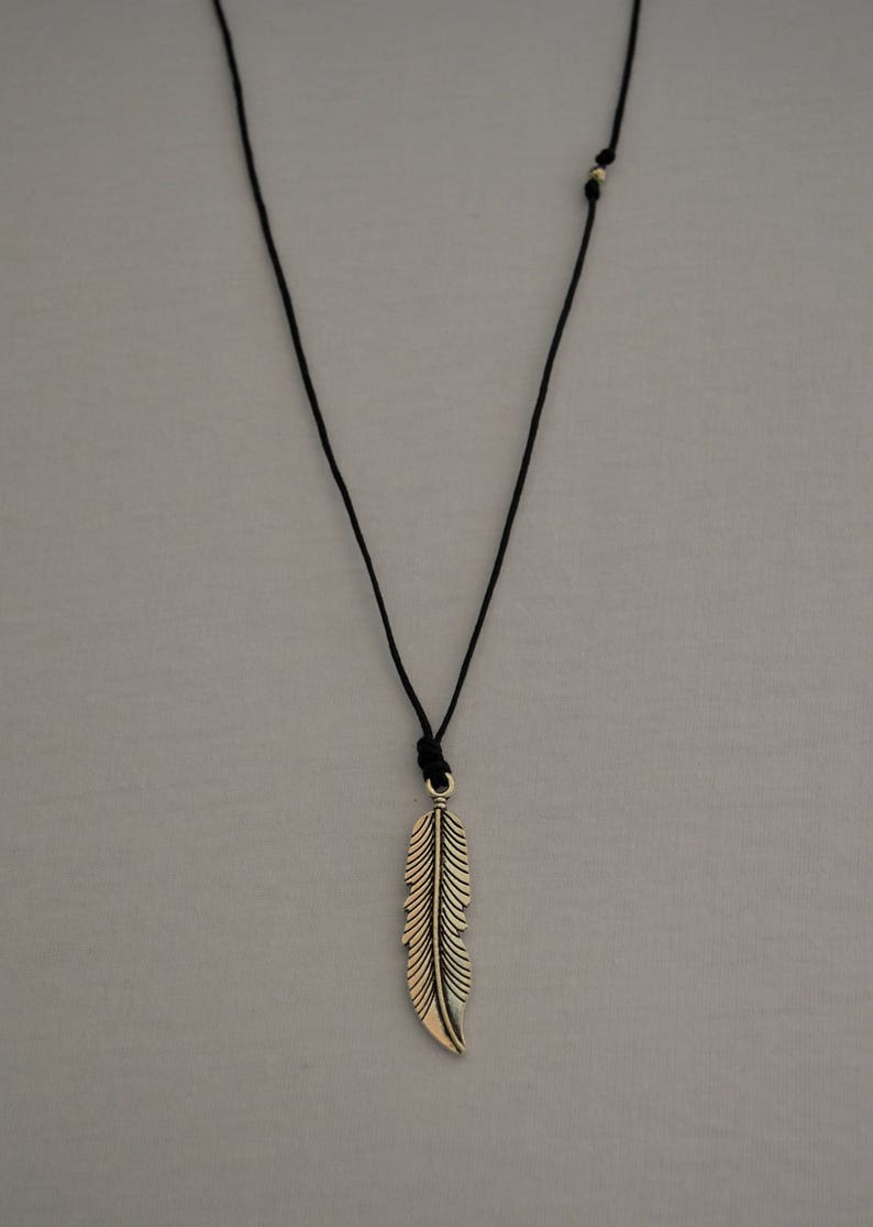 Feather necklace men necklace for men minimal necklace Etsy