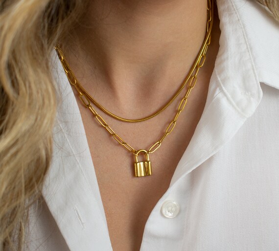 Padlock Necklace Lock Necklace Charm 