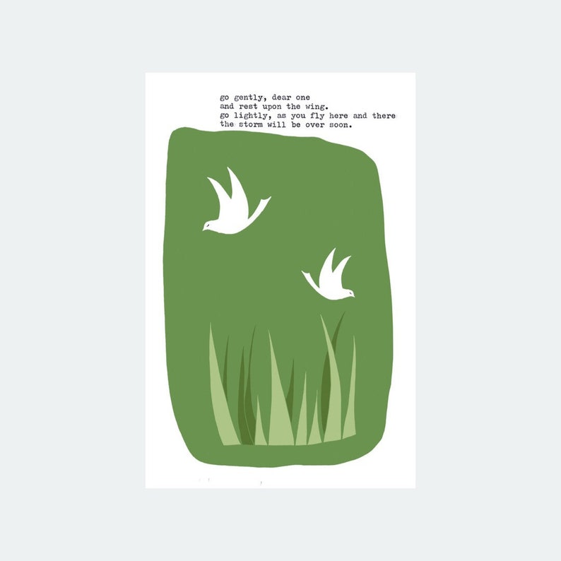 Doves typewriter poem print, original poem typewriter print, dove print, bird poem print, uplifting gift, bird wall art, A6, A5, A4, A3. image 1