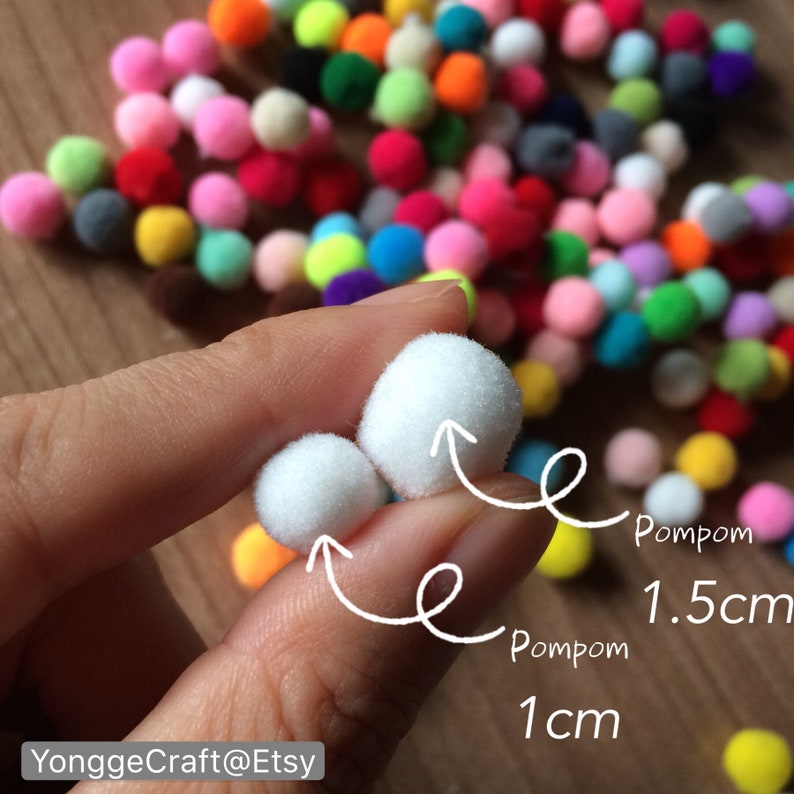 Baby shower ideas Sale on 1000 Pompoms of 1cm 1.5cm 2cm 2.5cm 3cm pompom balls Felt balls Polyester colorful balls.Home DIY Craft pompoms
