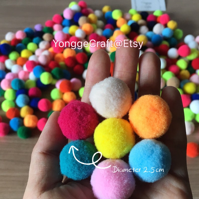 Baby shower ideas Sale on 1000 Pompoms of 1cm 1.5cm 2cm 2.5cm 3cm pompom balls Felt balls Polyester colorful balls.Home DIY Craft pompoms
