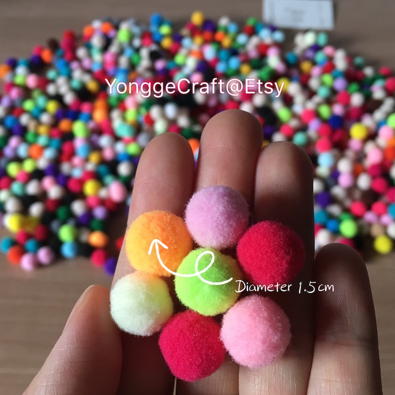 Baby shower ideas Sale on 1000 Pompoms of 1cm 1.5cm 2cm 2.5cm 3cm pompom balls Felt balls Polyester colorful balls.Home DIY Craft pompoms