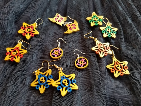 Sailor Moon and Sailor Scouts Earrings - Etsy
