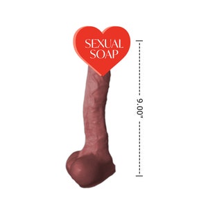 Huge 9" Penis Soap Lavender XXX Large Huge Dick Soap All Natural Cock Soap 16 oz  9.0 inch Penis Soap Bachelorette  1 LB Dick Soap Brown