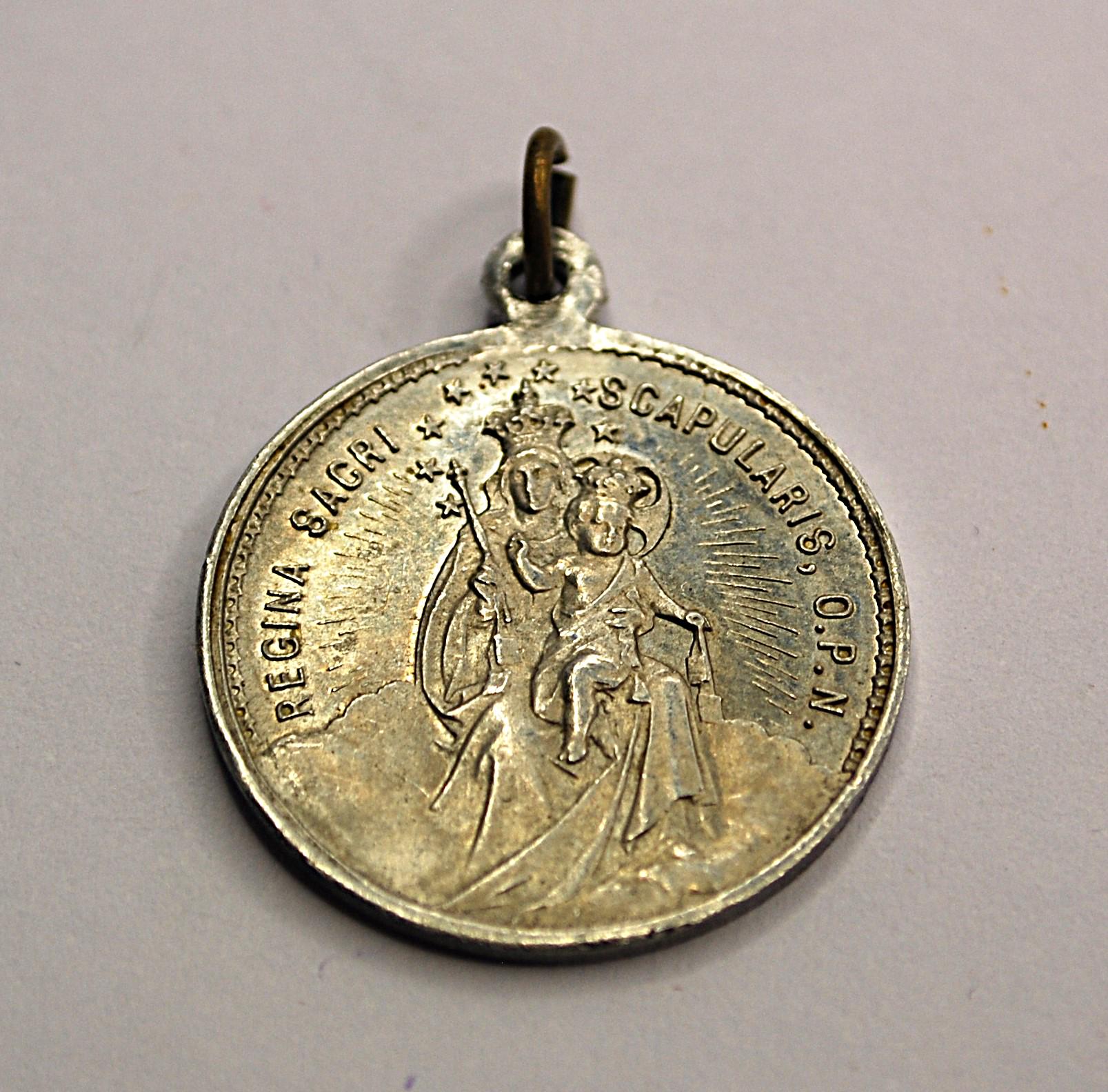 Vintage Catholic Scapular Medal Pendant – Sacred Heart of Jesus ...