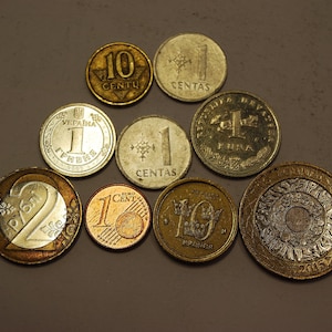 World Coin Lot – 9 Rare Vintage Coins – Europe & Beyond – Collectible Currency