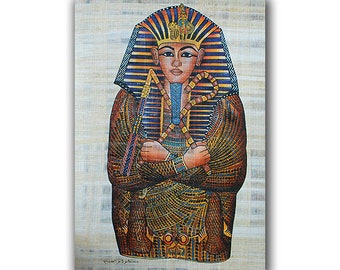 Egyptian Papyrus Painting - Tutankhamun - Hand Painted Best Price Original Papyrus