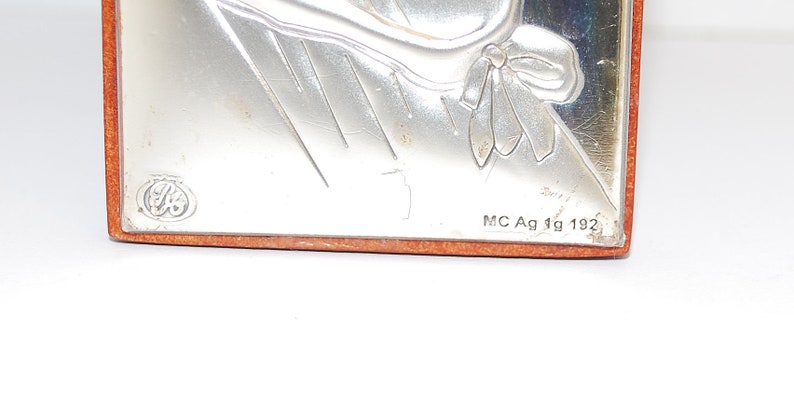 Re Argento Holy Picture Made From Silver And Walnut Tree Beautiful Art With Saint Image Vintage