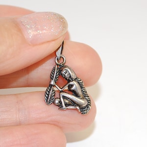 Silberanhänger Sternzeichen Jungfrau Kinder Schmuck Mädchen Anhänger aus Silber Vintage Platte-Mark 925