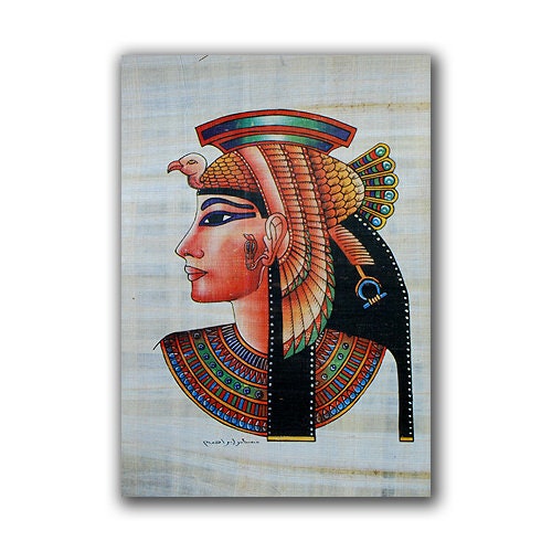 Egyptian Papyrus Painting - Queen Cleopatra - Hand Painted Best Price Original Papyrus