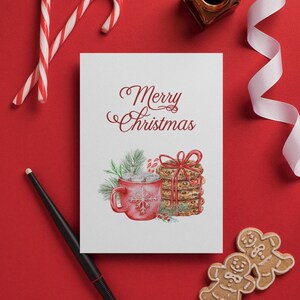 Printed Christmas Greeting Card, Merry Christmas Greeting Card, Xmas Card, Christmas Card Set, Set of 10 Christmas Greeting Card