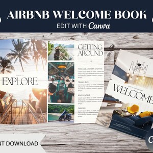 Airbnb Welcome Book Template, House Host Manual Guidebook Template, Real Estate Canva Template, Vacation Rental Template, VRBO Guest Book