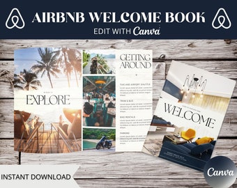 Airbnb Welcome Book Template: Vacation Rental Host Guide (Canva)