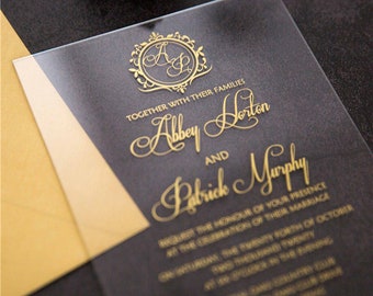 Acrylic Wedding Invitation, Transparent Invite UV Printing, Custom Invitations, Unique Invitations, UV Printed Invites, Modern Invitation