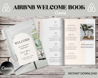 Airbnb Welcome Book Template: Vacation Rental Host Guide (Canva)