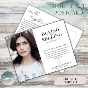 Real Estate Introduction Flyer Template Canva Editable Marketing Kit for New Agents, Realtor Postcard & Real Estate Marketing