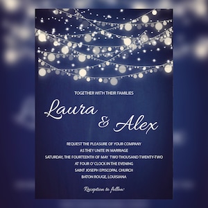 Convite de casamento com luzinhas para imprimir!