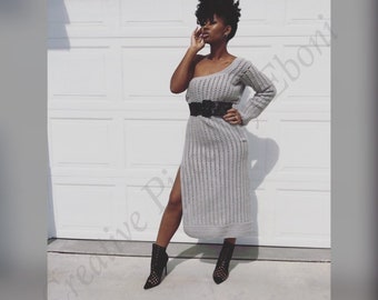 PATTERN One Shoulder Crochet Dress Pattern, PDF Digital Download Crochet Pattern