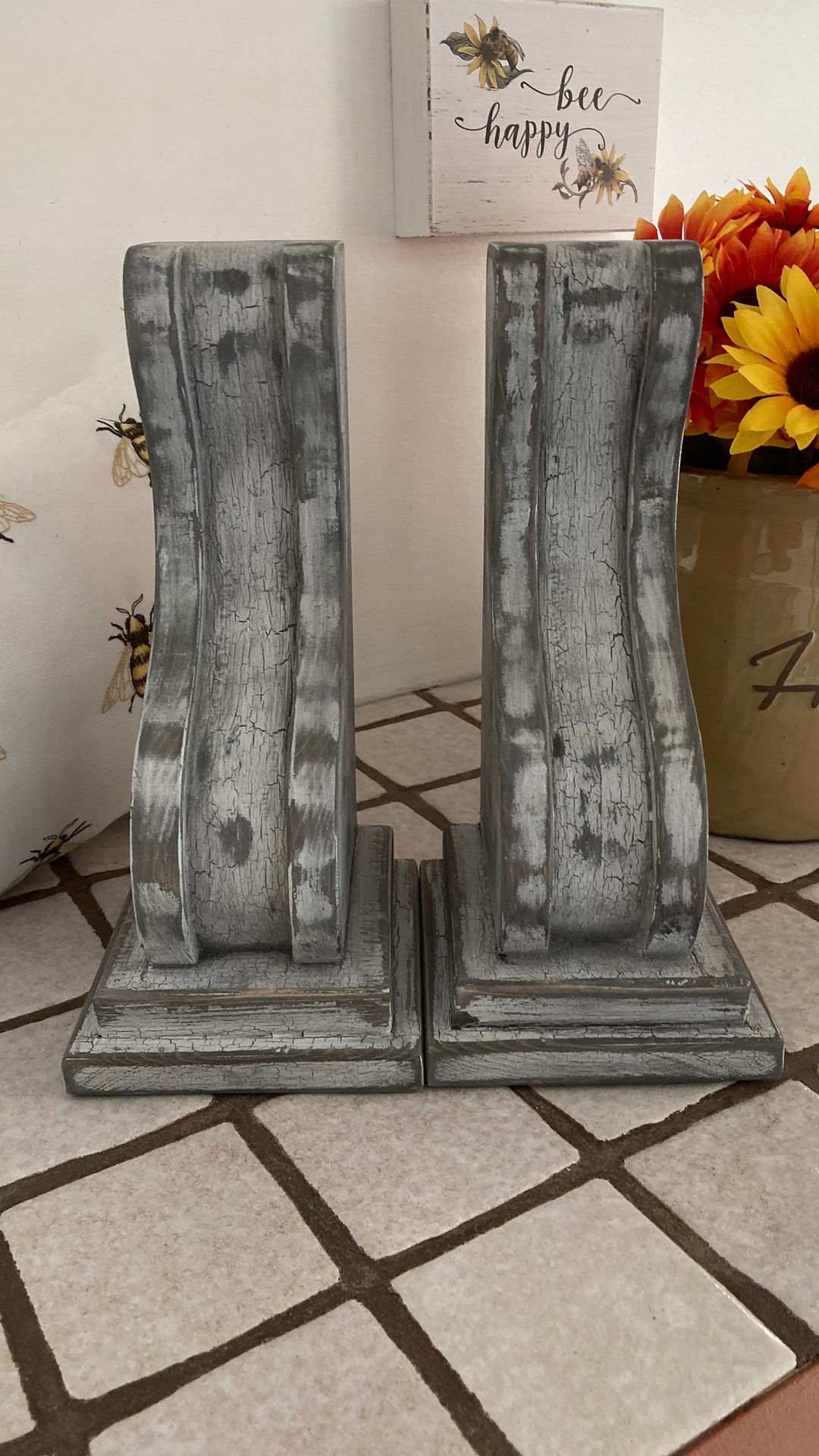 Pair of Corbels, Vintage Look Corbels, Shabby Chic Corbels, Farmhouse