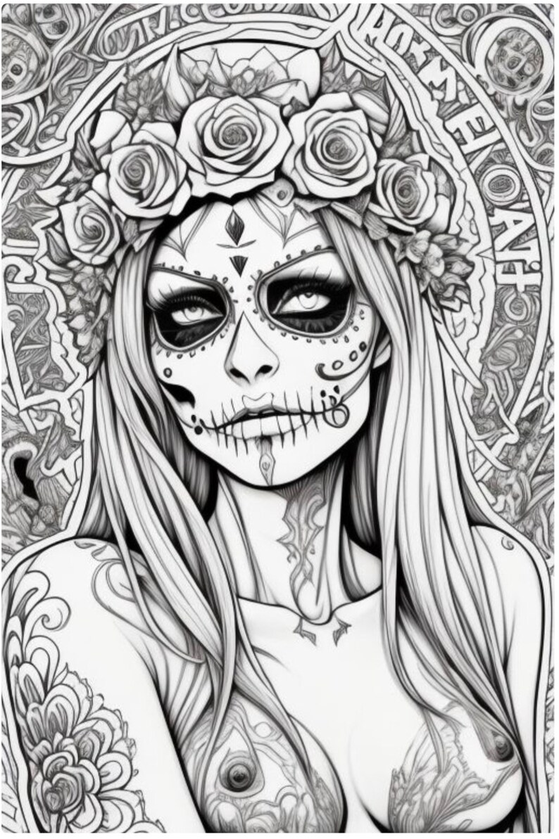 50 Adult Sugar Skull Girl Coloring Pages Adult and Kid Coloring Pages