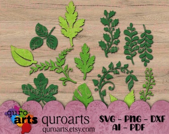 SVG Bundle, Leaves svg, Leaf Clipart, Leaves svg, Leaf, Green Leaves svg, CutDies Ai, Cut files for Cricut, Silhouette.