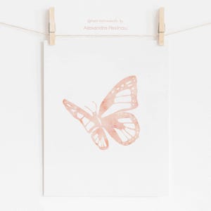 one of the blush pink butterflies, displayed size 8x10 inch