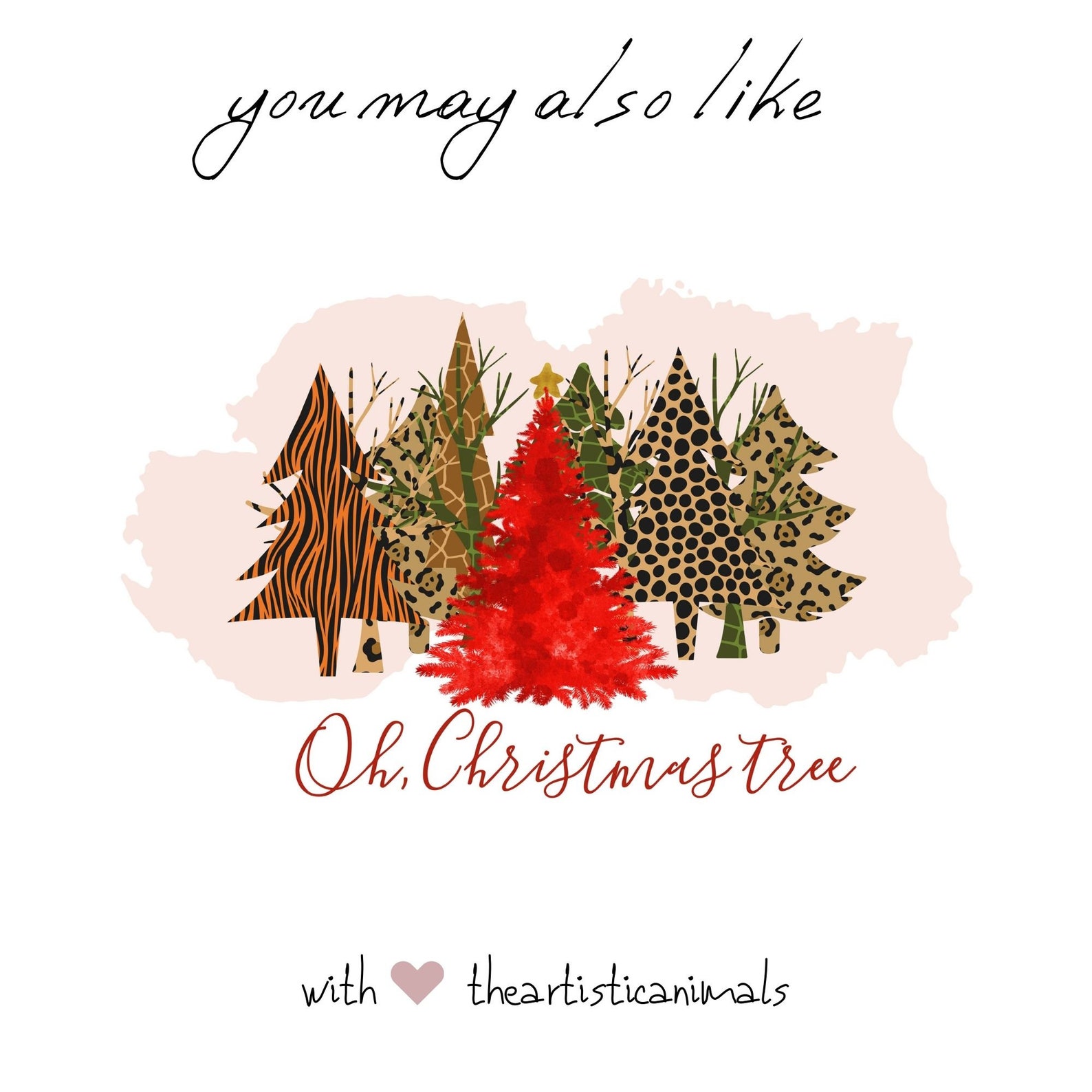 Merry Christmas Buffalo Plaid and Leopard Trees Christmas - Etsy