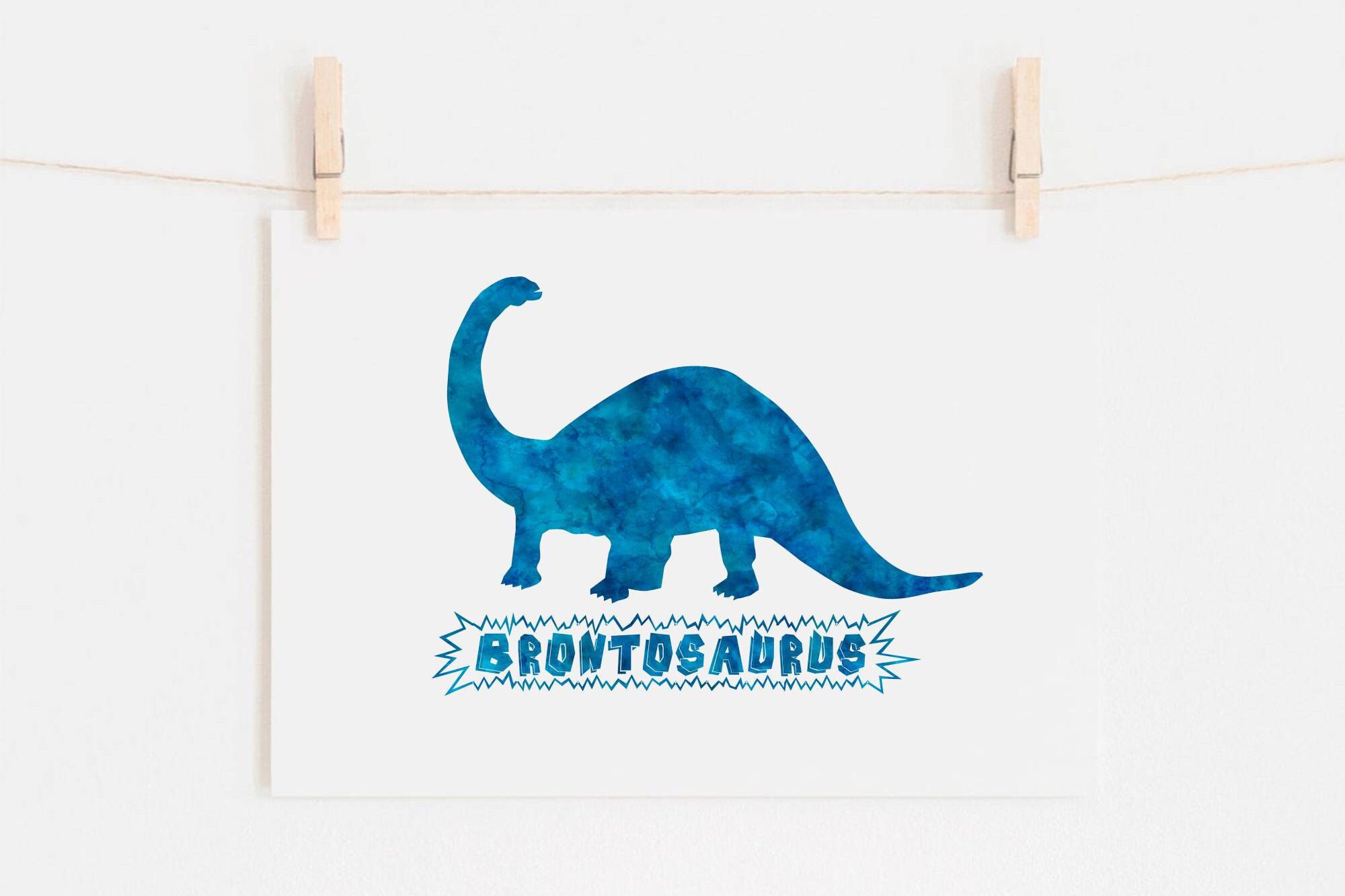 Blue Dinosaur Wall Decor Printable Dinosaur Wall Art Roar Etsy