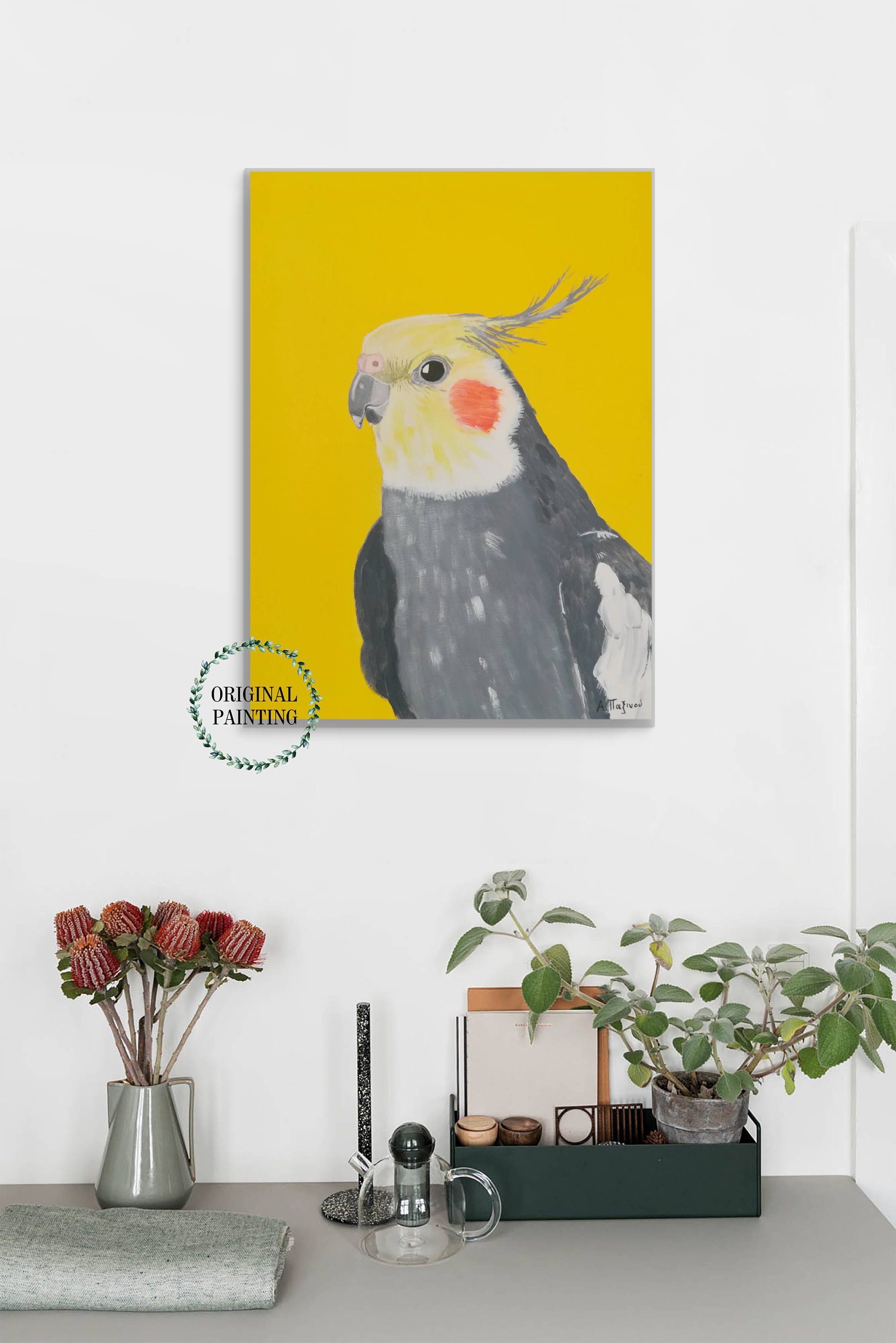 I had this 16x24 canvas made and I love it! (2nd pic is original) :  r/cockatiel