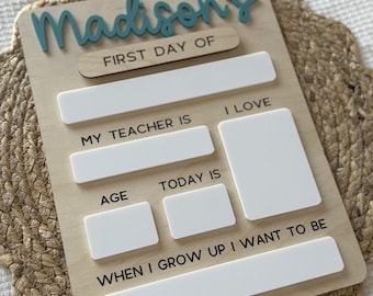 Personalized First and Last Day of School Sign, Reusable Photo Prop