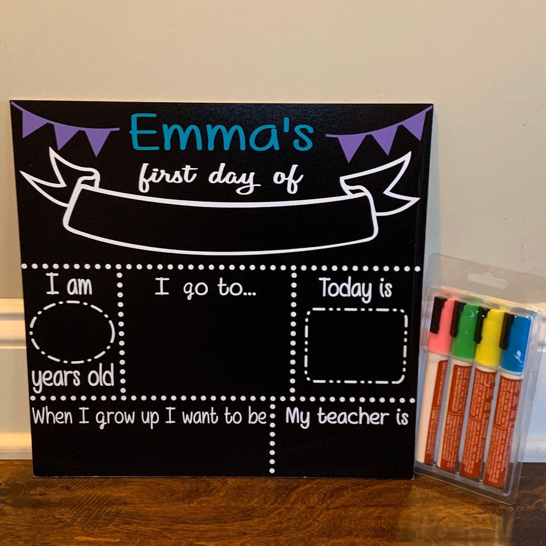 FIRST & LAST, First Day of School Chalkboard sign, back to school cha…