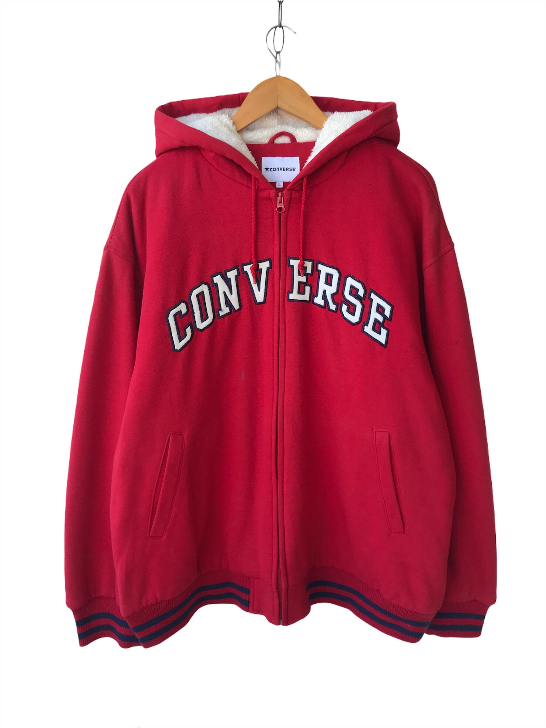 Vtg Iconic Converse Hoodie Quilted Lining Zipped Sweater | Etsy