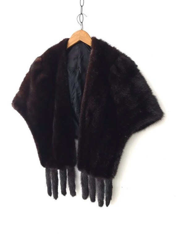 Vintage Platinum Furs Tropics Shoulder Wrap Cape B