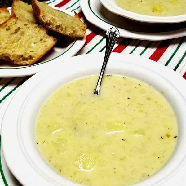 Home-Style Leek and Potato Soup Recipe and BONUS MATERIAL: How to Cut and Clean Leeks (PDF)