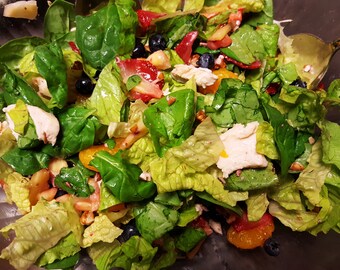 Salad with Grilled Chicken, Strawberries and Poppyseed Dressing - PDF Recipe Download