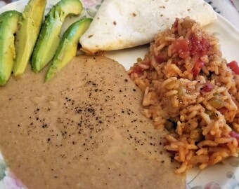 Refried Beans and Spanish Rice Recipes, Instant Pot Rice Bonus (PDF Download)