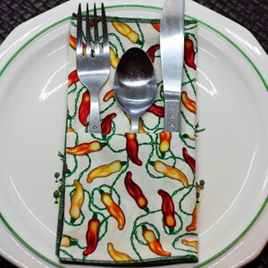 Chili Pepper Christmas Lights Napkins - Set of 4