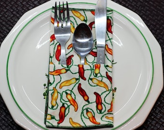 Chili Pepper Christmas Lights Napkins - Set of 4