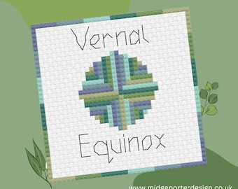 Vernal Equinox - Cross Stitch Embroidery Design. Full Craft Kit. Free Beginner Stitching Instruction Guide.