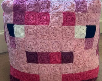Oink Oink Piggie Crochet Pattern – Soft Block Cushion, Footstool, Seat (PDF Download)