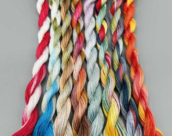 The 'Labyrinth' collection - Hand Dyed Embroidery Thread Floss set - 8 colours - Stranded Cotton - Embroidery, Cross-stitch, Blackwork