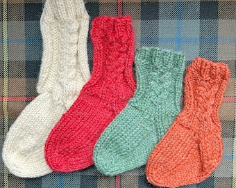 Baby & Toddler 'Kilt Hose' sock - Knitting pattern - Cable motif - Scottish Wool - Scotland - Traditional - Instant PDF Download