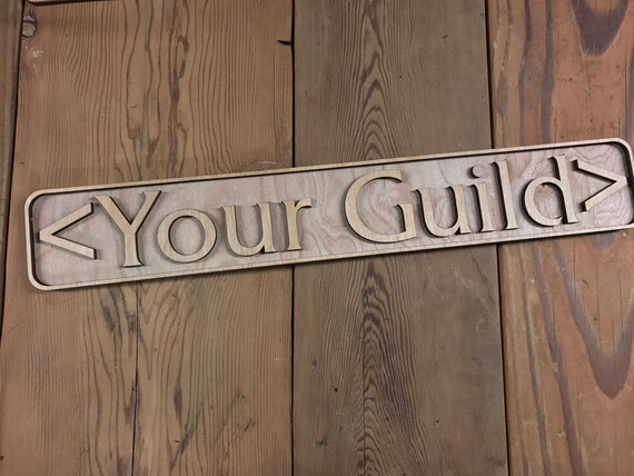 Custom Wood World Of Warcraft Style Guild Banner Wall Art Etsy