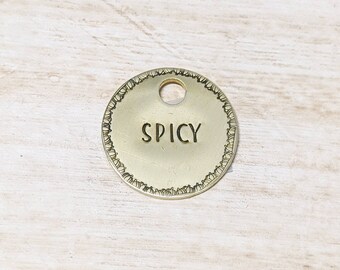 Pumpkin Spice SMALL - Pet ID tag - Dog tag for dogs - Pet Name Tag - Hand Stamped - Personalized - Dog Collar - Custom - Dog Tag -