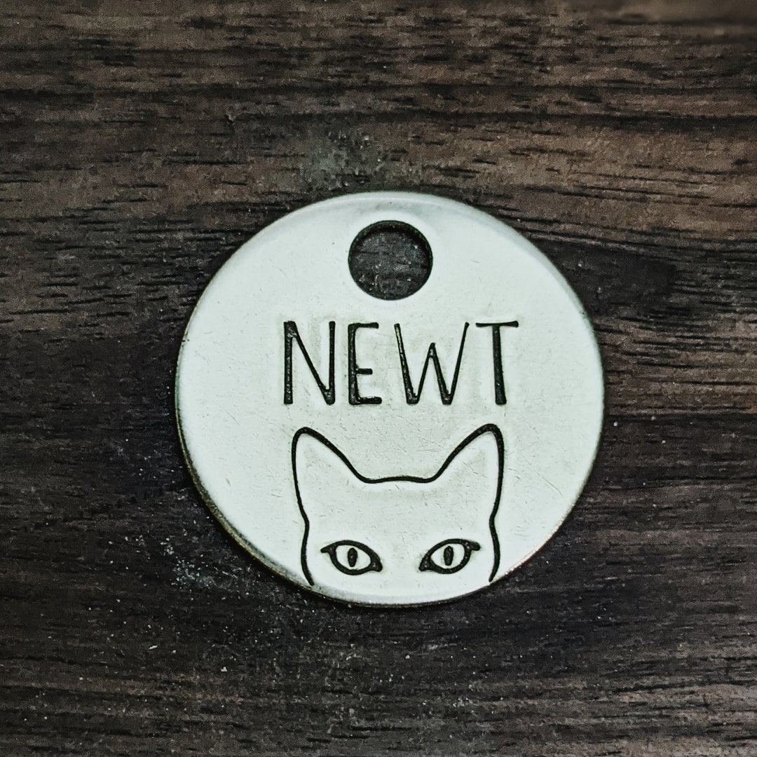 Peek-a-boo - Pet ID Tag - Cat Tag for Cats - Pet Name Tag - Hand ...