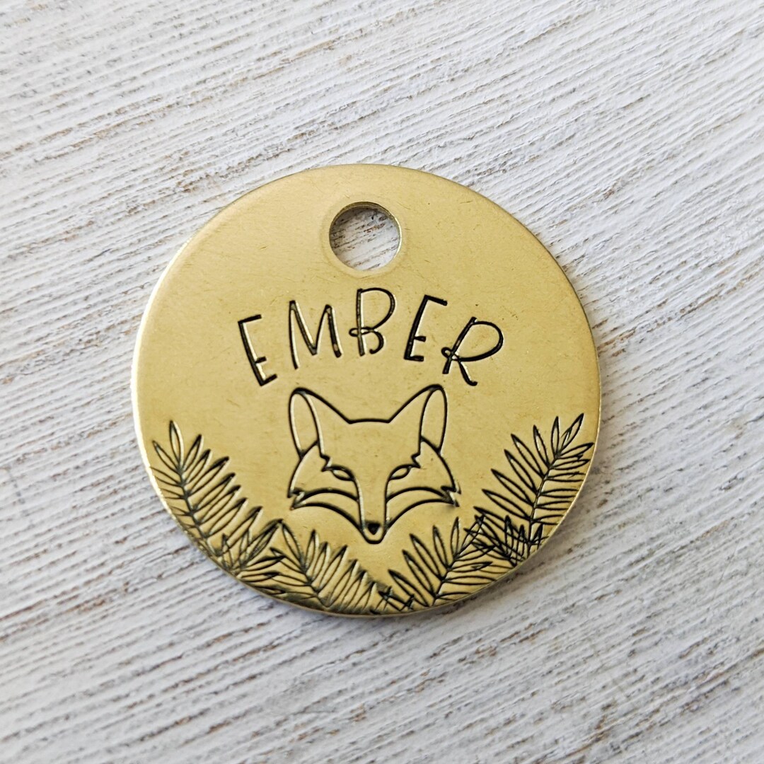 The Fox & the Fern - Pet ID Tag - Dog Tag for Dogs - Pet Name Tag ...