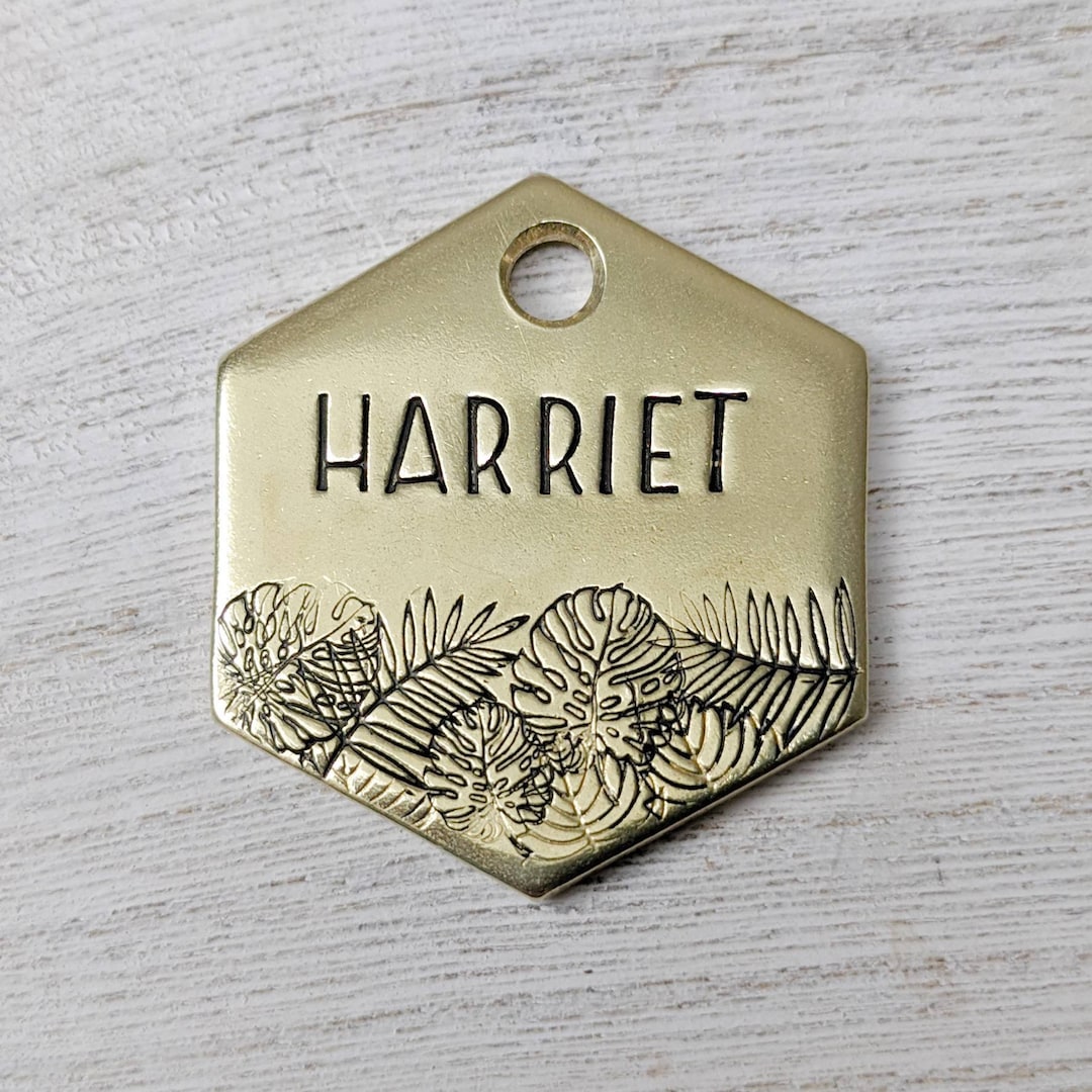 Ferns & Fronds - Pet ID Tag - Dog Tag for Dogs - Pet Name Tag - Hand ...
