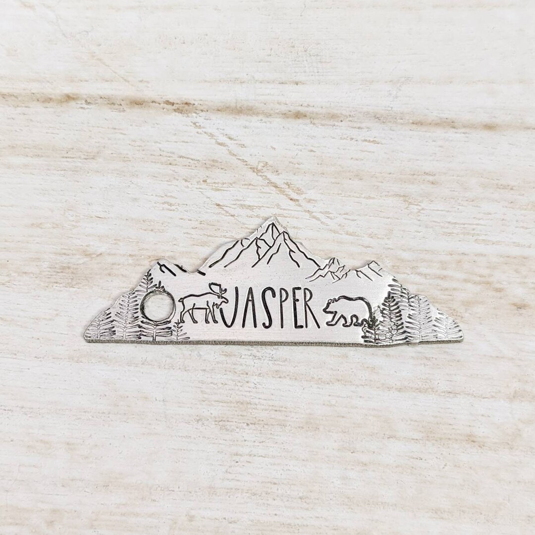 Jasper National Park Pet ID Tag Dog Tag for Dogs Pet Name Tag Hand